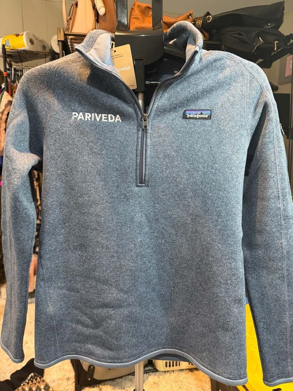 Patagonia Women's Better Sweater 1/4-Zip Utility Blue Pariveda Logo M